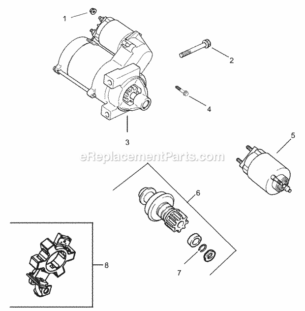 Toro 74247 (240000001-240999999) Z557 Z Master, With 72in Turbo Force Side Discharge Mower, 2004 Group 7-Starter Assembly Kohler Ch740-0007 Diagram