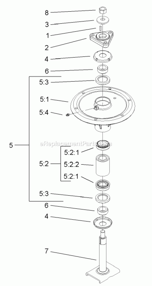 Toro 74247 (240000001-240999999) Z557 Z Master, With 72in Turbo Force Side Discharge Mower, 2004 Spindle Assembly No. 106-3217 Diagram