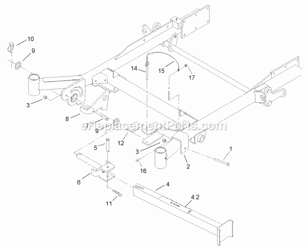 Toro 74247 (240000001-240999999) Z557 Z Master, With 72in Turbo Force Side Discharge Mower, 2004 Z Stand Assembly Diagram