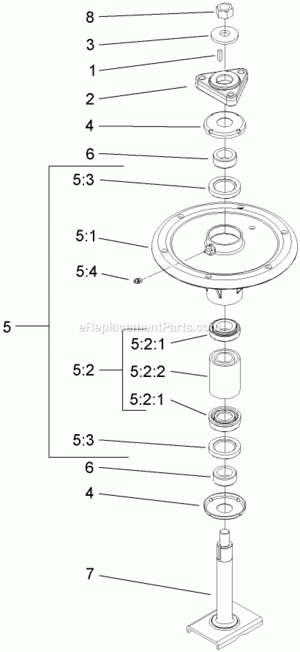 Toro 74253 (270000001-270999999) Z589 Z Master, With 60in Turbo Force Side Discharge Mower, 2007 Spindle Assembly No. 108-7713 Diagram