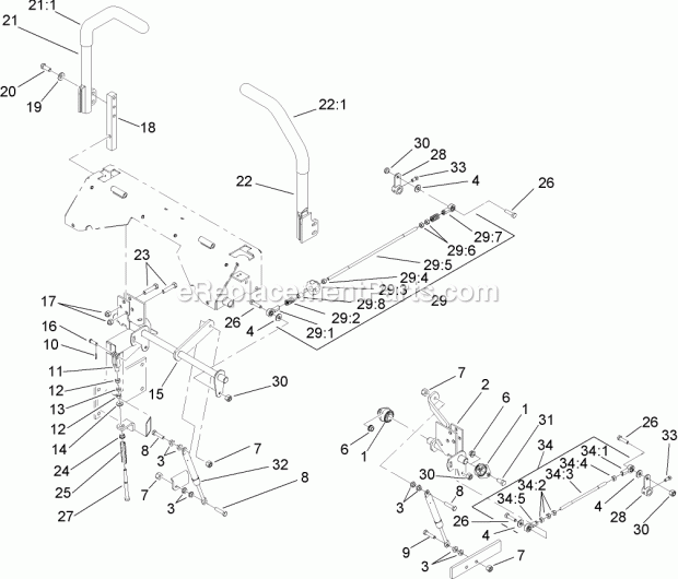 Toro 74254CP (270000001-270999999) Z589 Z Master, With 72in Turbo Force Side Discharge Mower, 2007 Hydro Control Assembly Diagram