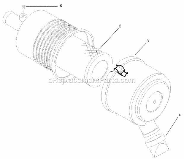 Toro 74254 (270000001-270999999) Z589 Z Master, With 72in Turbo Force Side Discharge Mower, 2007 Air Cleaner Assembly No. 95-5805 Diagram