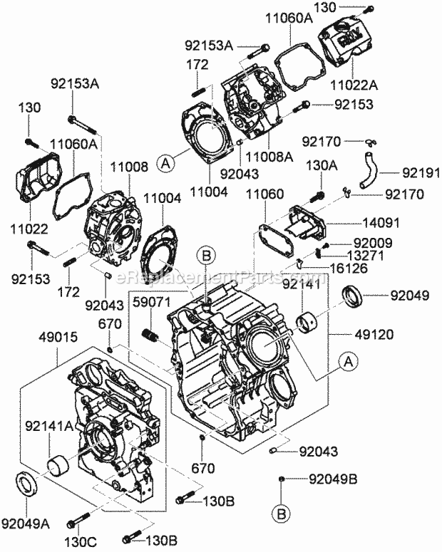 Toro 74254 (290000001-290999999) Z580 Z Master, With 72in Turbo Force Side Discharge Mower, 2009 Cylinder and Crankcase Assembly Kawasaki Fd791d-As07 Diagram