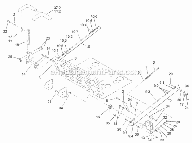 Toro 74256 (240000001-240999999) Z588e Z Master, With 72in Turbo Force Side Discharge Mower, 2004 Steering Control Assembly Diagram