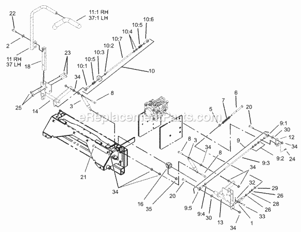 Toro 74259 (230000001-230999999) Z288e Z Master, With 72-in. Sfs Side Discharge Mower, 2003 Steering Control Assembly Diagram