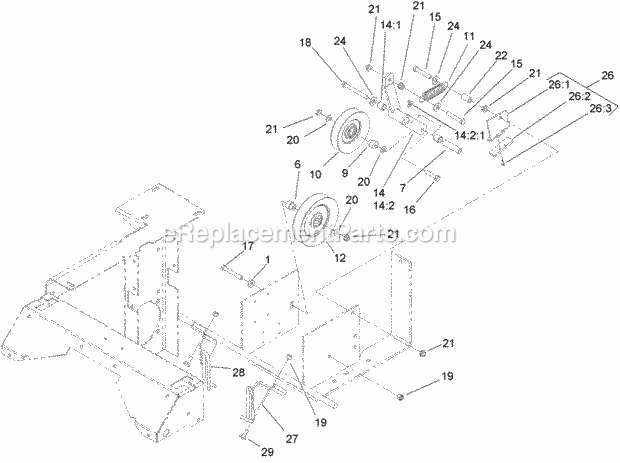 Toro 74262CP (270000001-270999999) Z560 Z Master, With 60in Turbo Force Side Discharge Mower, 2007 Drive Idler Assembly Diagram