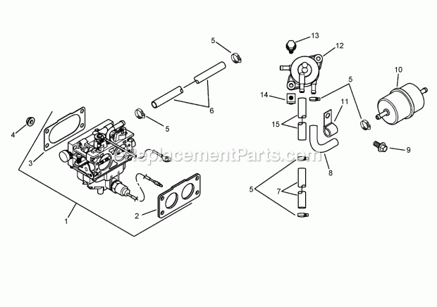 Toro 74262 (260000001-260999999) Z500 Z Master, With 60in Turbo Force Side Discharge Mower, 2006 Fuel System Assembly Kohler Ch750-0010 Diagram