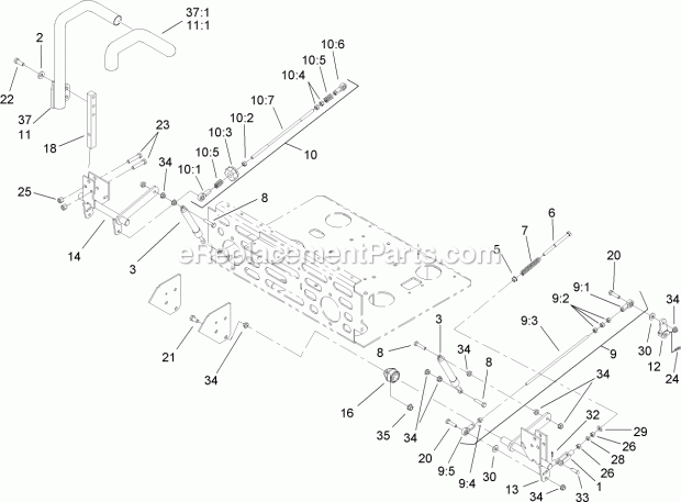 Toro 74262 (260000001-260999999) Z500 Z Master, With 60in Turbo Force Side Discharge Mower, 2006 Steering Control Assembly Diagram