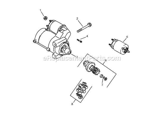 Toro 74262 (270002001-270999999) Z560 Z Master, With 60in Turbo Force Side Discharge Mower, 2007 Starting System Assembly Kohler Ch750-0010 Diagram