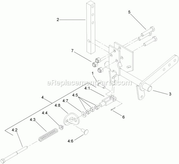 Toro 74263CP (270000001-270999999) Z560 Z Master, With 72in Turbo Force Side Discharge Mower, 2007 Rh Motion Control Assembly No. 109-3707 Diagram