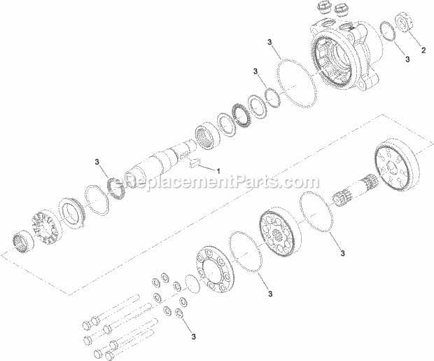 Toro 74264TE (314000001-314999999) Z Master Professional 7000 Series Riding Mower, With 132cm Turbo Force Side Discharge Mower, Hydraulic Motor Assembly No. 112-8357 (Ccw) Diagram