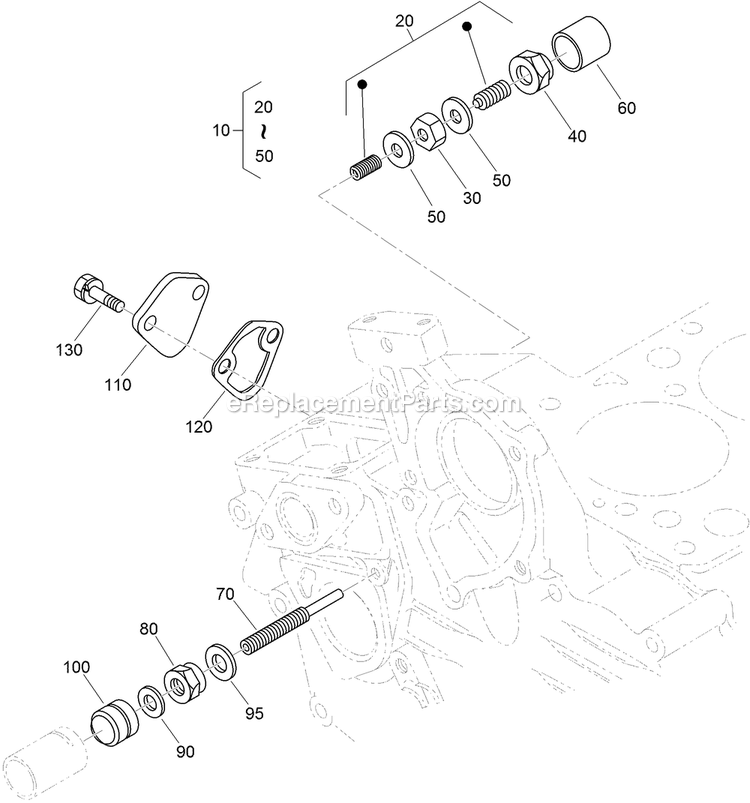 Toro 74264TE (402080000-403138012) Z Master Professional 7000 , With 132cm Turbo Force Side Discharge Mower Idle Apparatus And Fuel Pump Cover Assembly Diagram