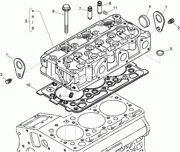 Toro 74265TE (312000001-312999999) Z Master Professional 7000 Series Riding Mower, With 152cm Turbo Force Side Discharge Mower, Cylinder Head Assembly Diagram