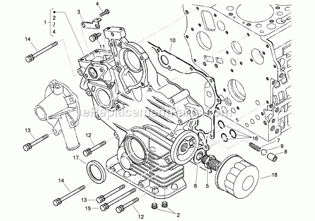 Toro 74266CP (312000001-312999999) Z Master Professional 6000 Series Riding Mower, With 52in Turbo Force Side Discharge Mower, 2 Gear Case and Oil Filter Cartridge Assembly Diagram