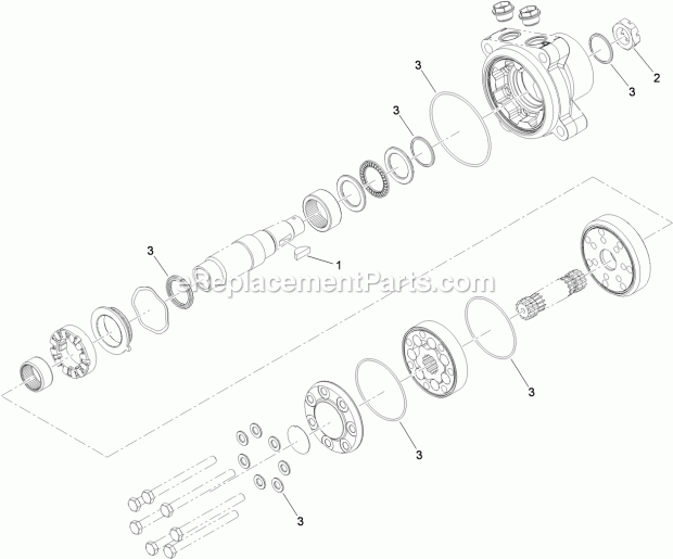 Toro 74266 (280000001-280999999) Z580-d Z Master, With 52in Turbo Force Side Discharge Mower, 2008 Hydraulic Motor Assembly No. 112-8357 (Ccw) Diagram