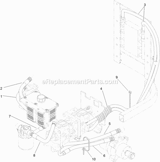 Toro 74266 (315000001-315999999) Z Master Professional 7000 Series Riding Mower, With 52in Turbo Force Side Discharge Mower, 201 Hydraulic Hose Assembly Diagram