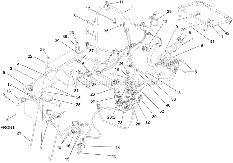 Toro 74267 (280000001-280999999)(2008) Z580-D Z Master, With 60in Turbo Force Side Discharge Mower Electrical Assembly Diagram