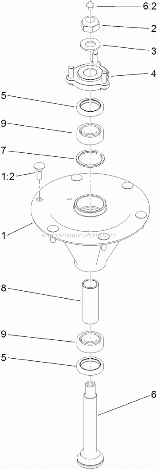Toro 74267 (312000001-312999999) Z Master Professional 7000 Series Riding Mower, With 60in Turbo Force Side Discharge Mower, 201 Spindle Assembly No. 119-8560 Diagram