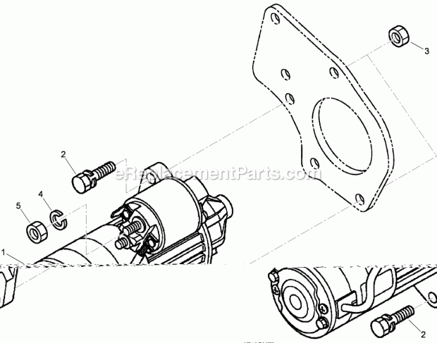 Toro 74267 (312000001-312999999) Z Master Professional 7000 Series Riding Mower, With 60in Turbo Force Side Discharge Mower, 201 Starter Assembly Diagram