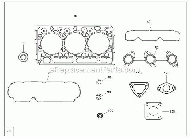 Toro 74267 (400000000-999999999) Z Master Professional 7000 Series Riding Mower, With 60in Turbo Force Side Discharge Mower, 201 Upper Engine Gasket Kit Diagram