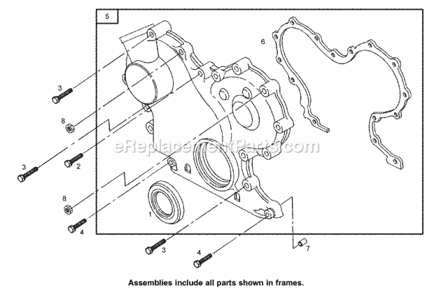 Toro 74268CP (270000001-270999999) Z597-d Z Master, With 60in Turbo Force Side Discharge Mower, 2007 Gear Cover Assembly Diagram