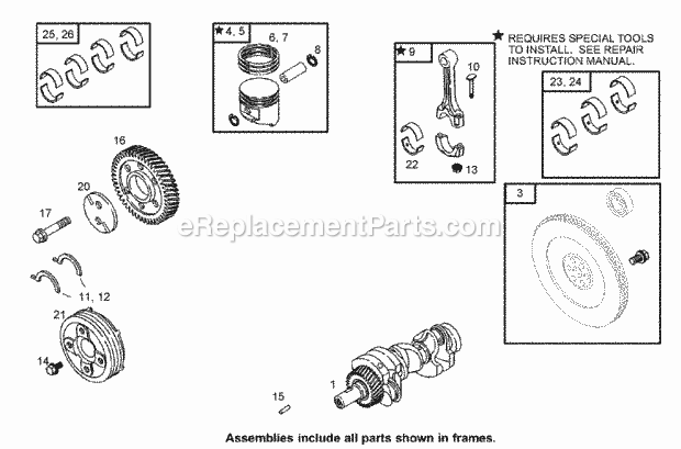 Toro 74268 (312000001-312999999) Z Master Professional 7000 Series Riding Mower, With 60in Turbo Force Side Discharge Mower, 201 Crankshaft Assembly Diagram