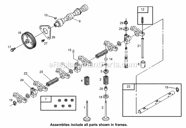 Toro 74269 (240000001-240999999) Z597-d Z Master, With 72in Turbo Force Side Discharge Mower, 2004 Camshaft Assembly Diagram