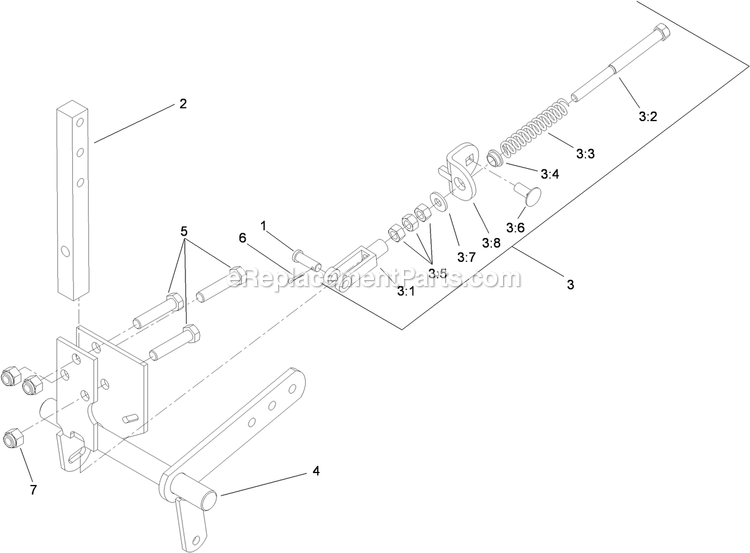 Toro 74269 (311000001-311999999)(2011) Z590-D Z Master, With 72in Turbo Force Side Discharge Mower Rh Motion Control Assembly Diagram