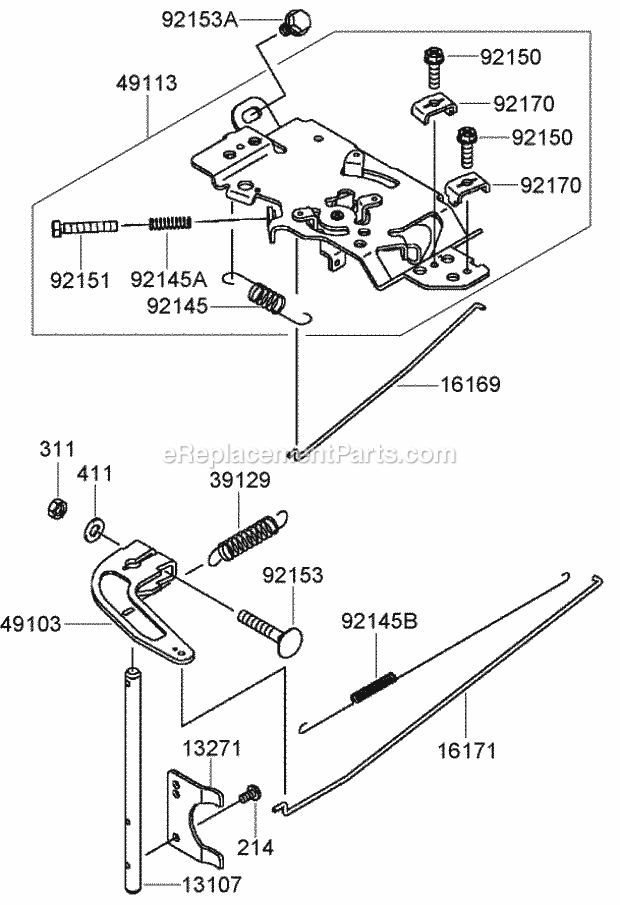 Toro 74273 (270002001-270666666) Z558 Z Master, With 72in Turbo Force Side Discharge Mower, 2007 Control Equipment Assembly Kawasaki Fh770d-As05 Diagram