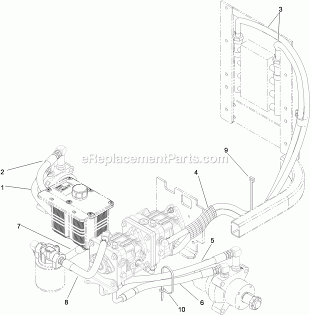 Toro 74274 (311000001-311999999) Z580-d Z Master, With 72in Turbo Force Side Discharge Mower, 2011 Hydraulic Hose Assembly Diagram