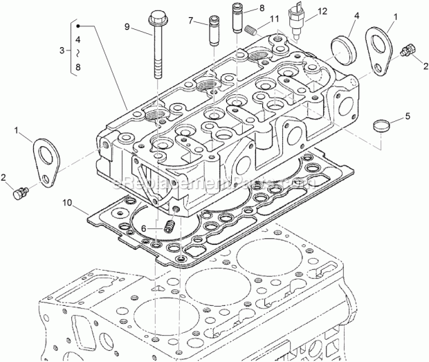 Toro 74274 (312000001-312999999) Z Master Professional 7000 Series Riding Mower, With 72in Turbo Force Side Discharge Mower, 201 Cylinder Head Assembly Diagram