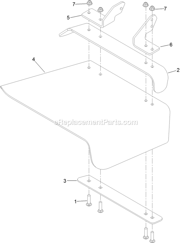 Toro 74274 (316000001-316999999)(2016) Z Master Professional 7000 , With 72in Turbo Force Side Discharge Mower Rubber Deflector Assembly Diagram