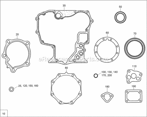 Toro 74274 (316000001-316999999) Z Master Professional 7000 Series Riding Mower, With 72in Turbo Force Side Discharge Mower, 201 Lower Engine Gasket Kit Diagram