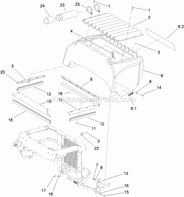 Toro 74279TE (311000001-311999999) Z580-d Z Master, With 52 Rear Discharge Mower, 2011 Hood Assembly Diagram