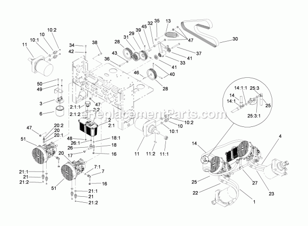 Toro 74282 (280000001-280999999) Z550 Z Master, With 52in Turbo Force Side Discharge Mower, 2008 Hydraulic Assembly Diagram