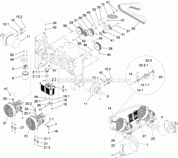 Toro 74297 (310000001-310999999) Z500 Z Master, With 72in Turbo Force Side Discharge Mower, 2010 Hydraulic Assembly Diagram