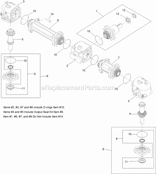 Toro 74310 (314000001-314999999) Z Master 8000 Series Riding Mower, With 42in Direct-collect Cutting Unit, 2014 Gearbox Assembly No. 103-3460 Diagram