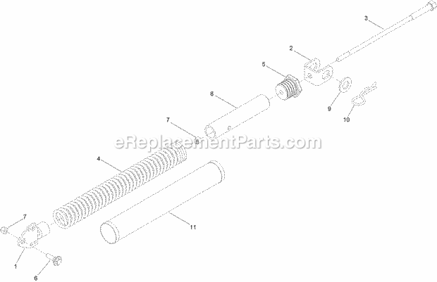 Toro 74311TE (316000001-316999999) Z Master 8000 Series Riding Mower, With 122cm Cutting Unit, 2016 Spring Lift Assist Assembly No. 116-7851 Diagram