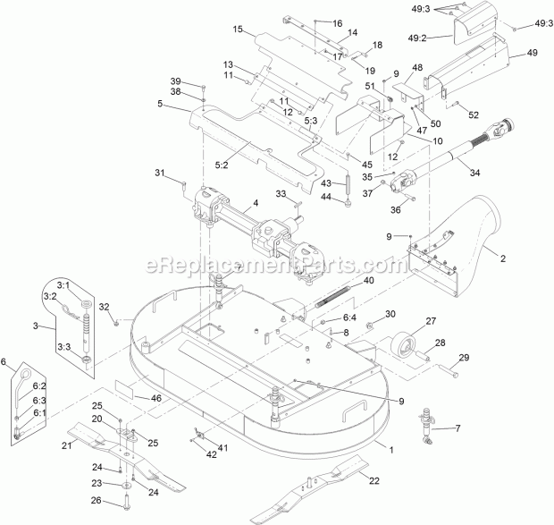 Toro 74311TE (316000001-316999999) Z Master 8000 Series Riding Mower, With 122cm Cutting Unit, 2016 Deck Assembly Diagram