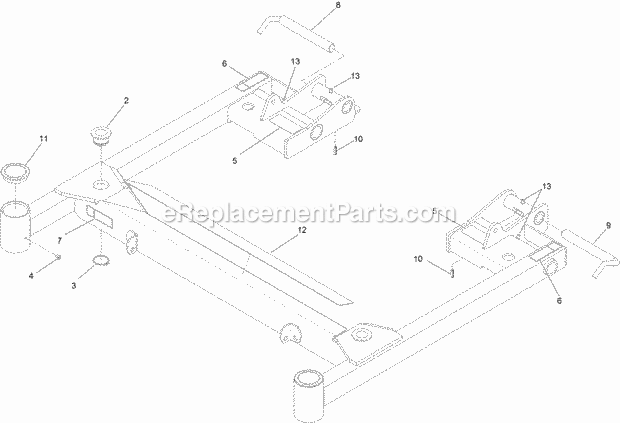 Toro 74311TE (316000001-316999999) Z Master 8000 Series Riding Mower, With 122cm Cutting Unit, 2016 Deck Support W/Decals Assembly No. 103-9480 Diagram