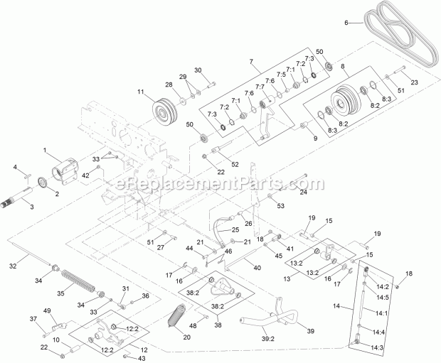 Toro 74311TE (400000000-999999999) Z Master 8000 Series Riding Mower, With 122cm Cutting Unit, 2017 Drive Assembly Diagram