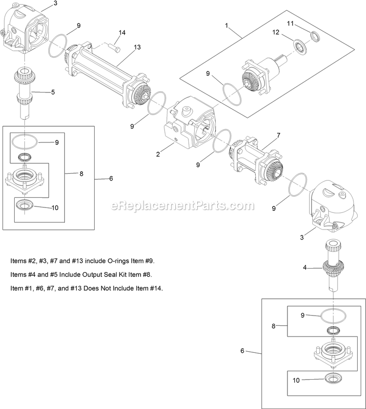 Toro 74312 (316000001-316999999)(2016) Z Master 8000 Series , With 48in Direct-Collect Cutting Unit Riding Mower Gearbox Assembly Diagram