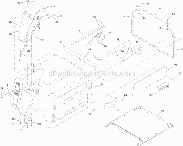 Toro 74312 (316000001-316999999) Z Master 8000 Series Riding Mower, With 48in Direct-collect Cutting Unit, 2016 Hopper Assembly No. 130-2872 Diagram