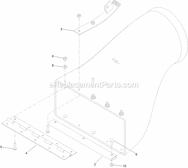 Toro 74312 (316000001-316999999) Z Master 8000 Series Riding Mower, With 48in Direct-collect Cutting Unit, 2016 Discharge Tube Assembly No. 103-9487 Diagram