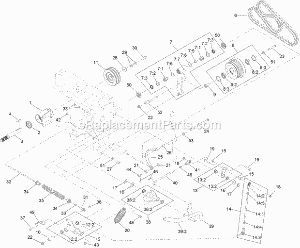 Toro 74312 (400000000-999999999) Z Master 8000 Series Riding Mower, With 48in Cutting Unit, 2017 Drive Assembly Diagram