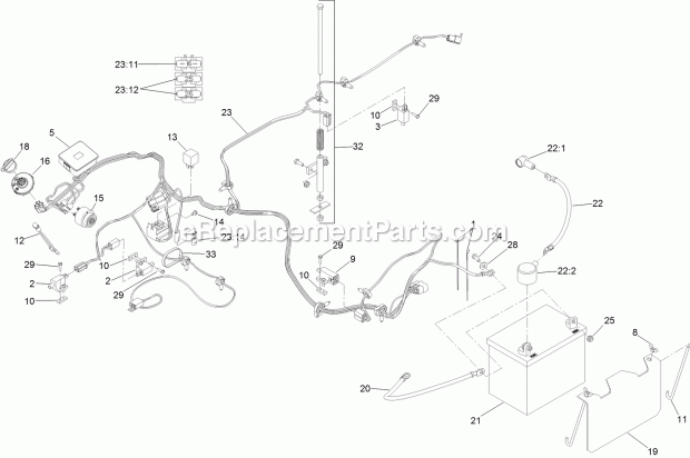 Toro 74312 (400000000-999999999) Z Master 8000 Series Riding Mower, With 48in Cutting Unit, 2017 Electrical System Assembly Diagram