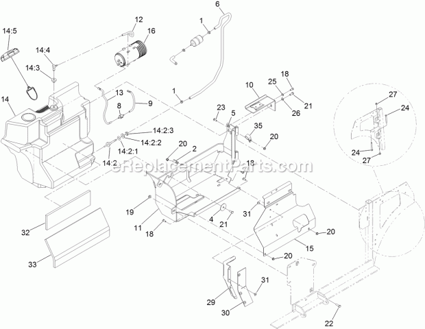 Toro 74312 (400000000-999999999) Z Master 8000 Series Riding Mower, With 48in Cutting Unit, 2017 Fuel Tank Assembly Diagram
