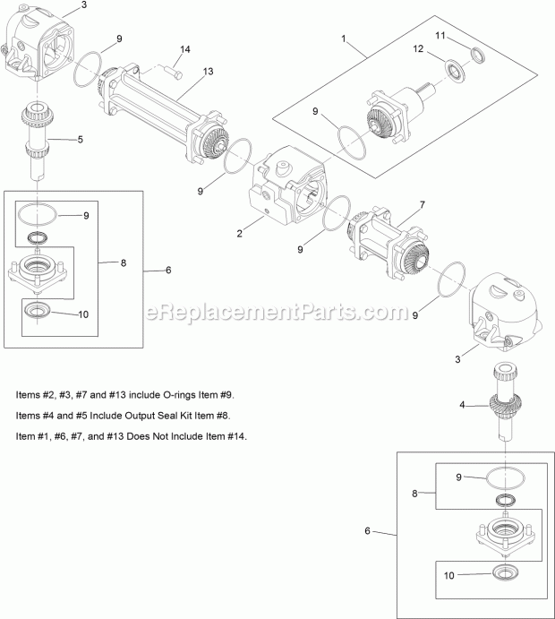 Toro 74312 (400000000-999999999) Z Master 8000 Series Riding Mower, With 48in Cutting Unit, 2017 Gearbox Assembly No. 103-3387 Diagram