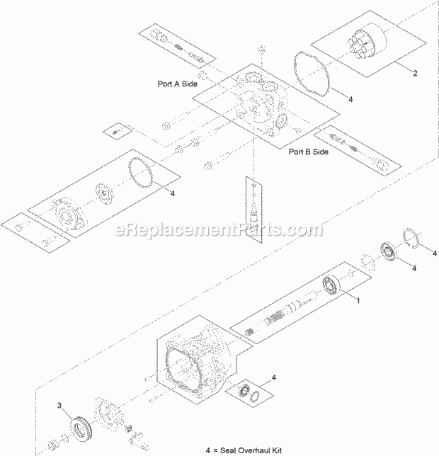 Toro 74312 (400000000-999999999) Z Master 8000 Series Riding Mower, With 48in Cutting Unit, 2017 Hydraulic Pump Assembly No. 116-7836 Diagram