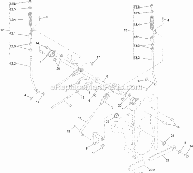Toro 74312 (400000000-999999999) Z Master 8000 Series Riding Mower, With 48in Cutting Unit, 2017 Parking Brake Assembly Diagram